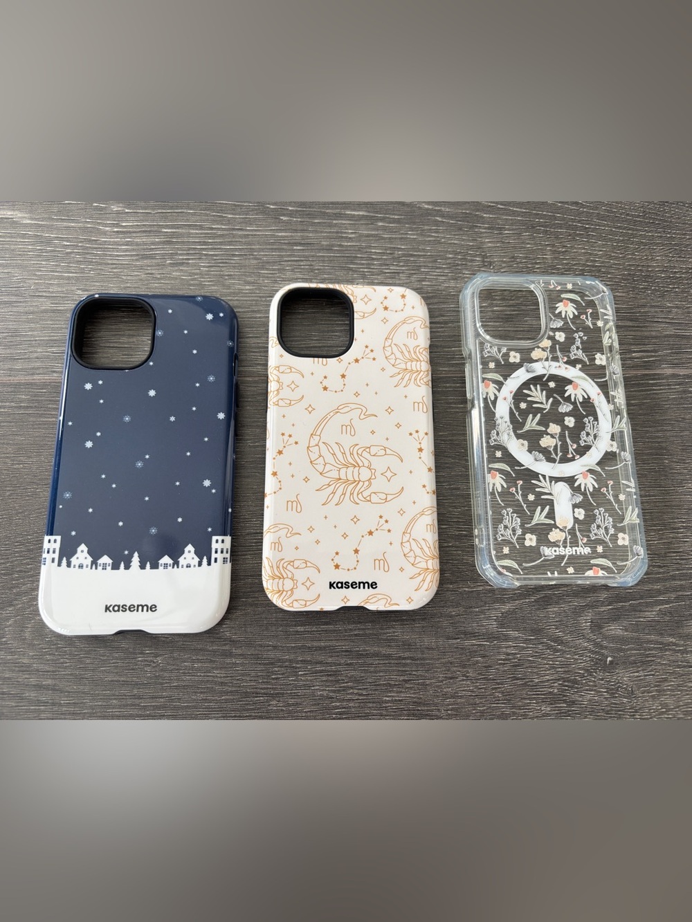 4 Kaseme iPhone 15 Cases - Wonderland, Scorpio, Mia and Infinity